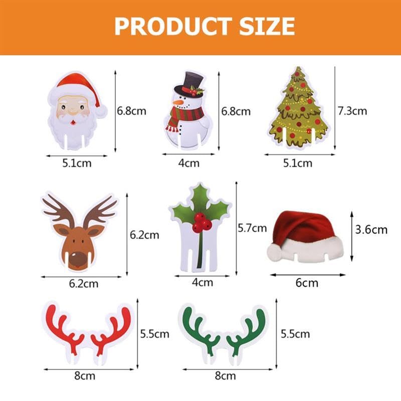 80 Pcs Christmas Wine Glass Markers Decorations Cup Cards Santa Claus Snowman Tree Wine Charms Elk Wine Glass Decoration Home Table Place Cards for Xmas Gift New Year Party Wine Glass Decor Supplies