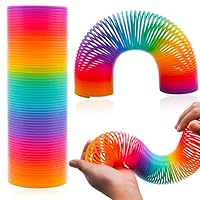 Extra Large Magic Rainbow Spring 15cm Slinky Toy, Giant Plastic Coil Fidget Sensory Toy for Kids Adults, Birthday Party Favours, Stocking Fillers & Summer Fun Gift