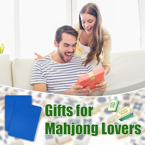Mezclador de fichas Mahjong plástico 4 piezas azul miniatura 6
