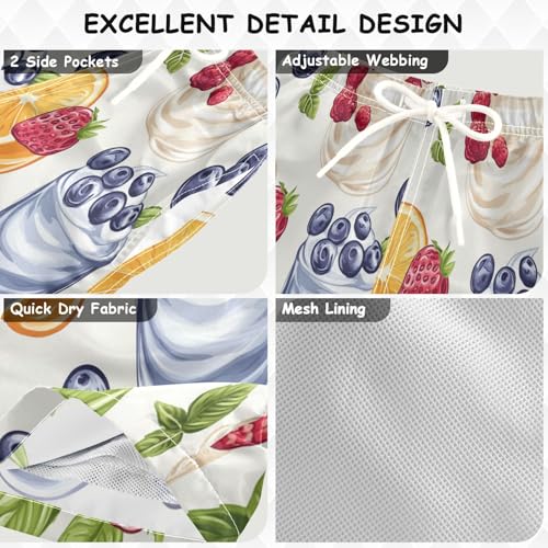 Boccsty Berry Yogurt Orange Strawberry Blueberry Boys Swim Trunks Baby Kids Summer Toddler Beach Board Shorts 2T3