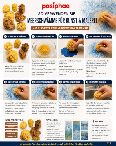 Miniatura 4 de Paquete Económico De 12 Esponjas Naturales Para Pintura De Artistas, Para Arte Y Manualidades, Pintura, Pasatiempos, Efectos, Cerámica, Cerámica, Decoración, Esponja, Bellas Artes, Textura Fina A