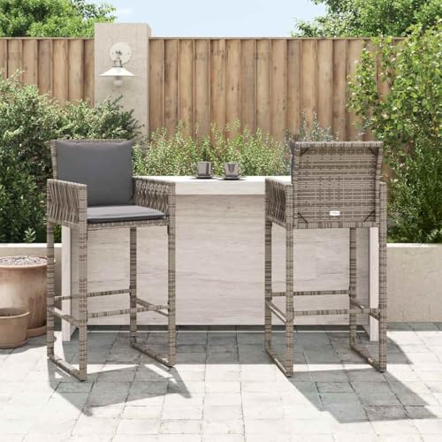 Tabourets de bar extérieurs gris Mangloder pour vos soirées conviviales sur le balcon - 4