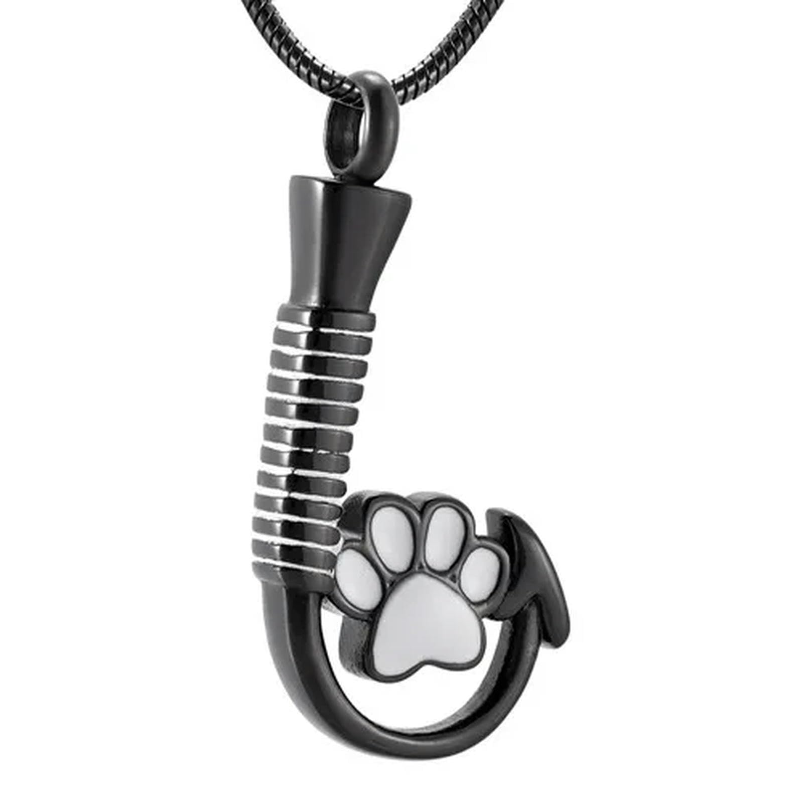 Bijoux de crémation acier inoxydable Collier pendentif d'urne pour cendres noir élégant pour homme