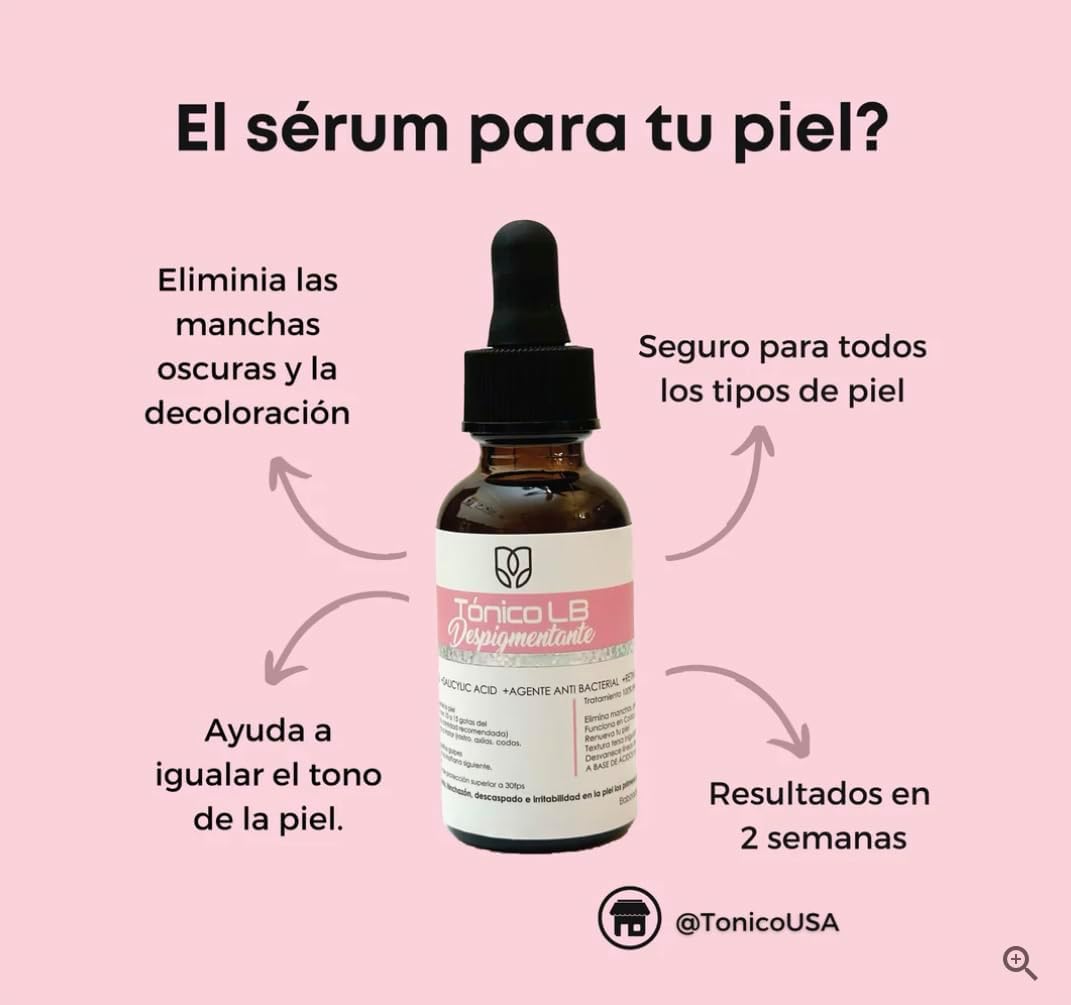 Generic Tonico Despigmentante LB *Elimina pecas, barros, paños, melasma*