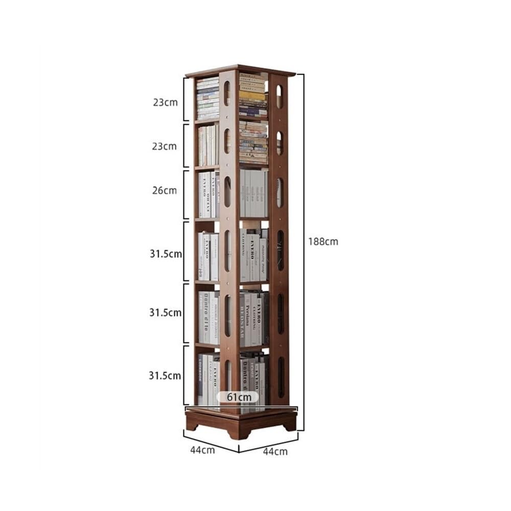 Libreria Scaffale girevole in legno massello, libreria da pavimento a 360 gradi, scaffale semplice e moderno for la casa(Grande)