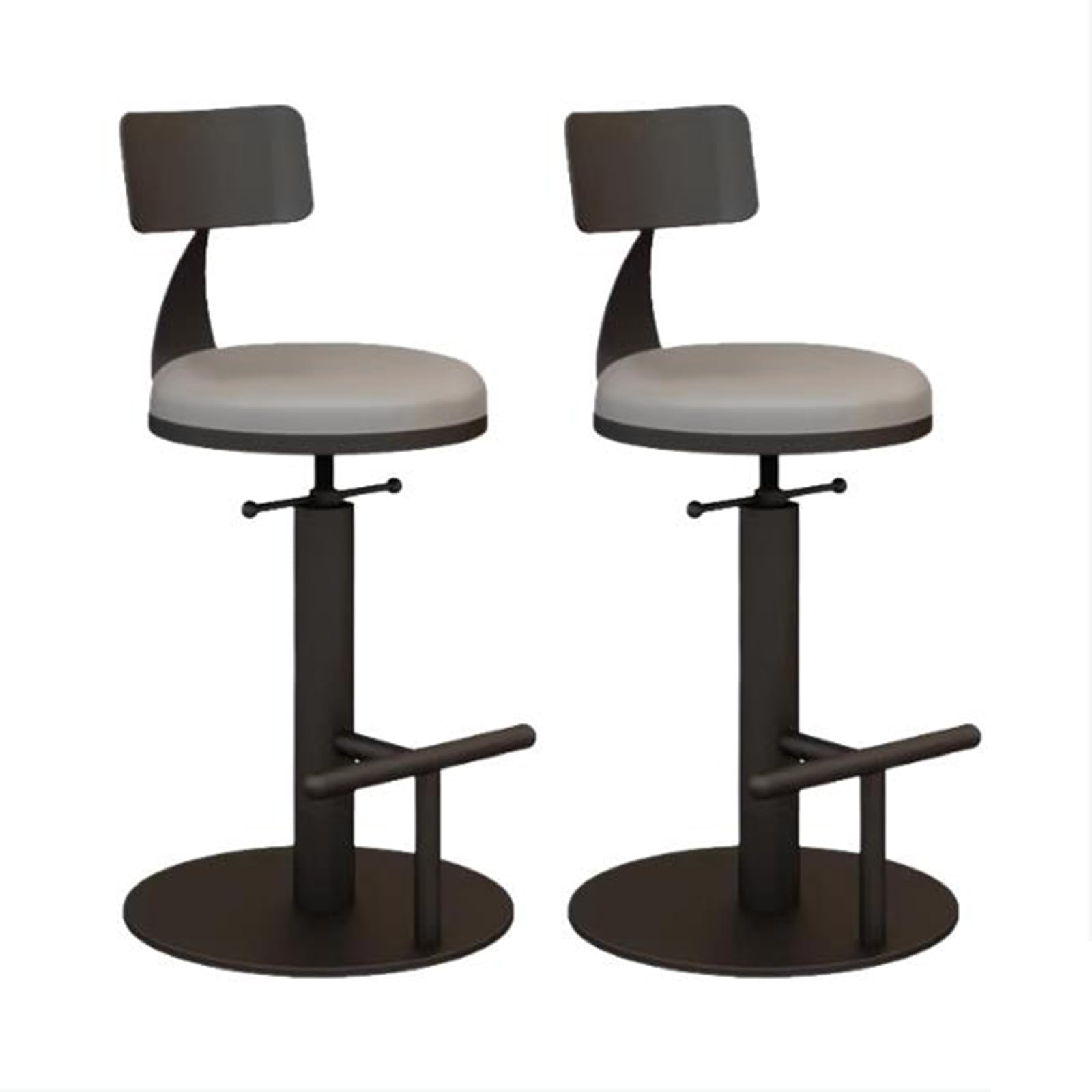 Chaise de cuisine réglable JATIBOSH en cuir avec dossier ergonomique