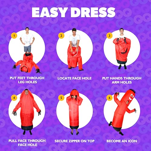 Image of LookOurWay Inflatable Tube Man Costume - Wacky Wavy Arm Guy Funny Inflatable Halloween Costume