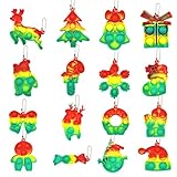 ♥️16pcs Natale Mini Pop Portachiavi Fidget Toys♥️Giocattoli Sensoriali Compatti, Ci Sarà Un Suono Nitido Dopo Aver Premuto, Facili Da Trasportare, Adatti Per Il Compleanno Dei Bambini O Gadget Per Feste, Possono Essere Estratti Per Giocare In Qualsiasi Momento Per Alleviare La Pressione Di Irrequietezza, Gioca Un Ruolo Nell'Alleviare Lo Stress Per I Bambini Con Autismo E Bambini Con Bisogni Speciali, è Più Facile Per I Genitori Portare I Propri Figli.