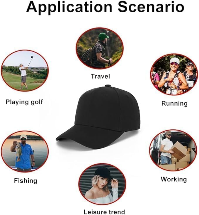 Image of Wholesale 20-Pack Solid Baseball Caps - DIY, Breathable, Adjustable Fit