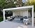PURPLE LEAF Louvered Pergola 12' x 16' White Outdoor Aluminum Pergola with Roller Blind Adjustable Gazebo Rainproof for Patio Deck Garden, 1 Long Side