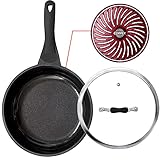 Ceramic Nonstick Frying Pan with Lid, 9.5” Ceramic Frying Pans with Double Layer Coating, Nonstick...
