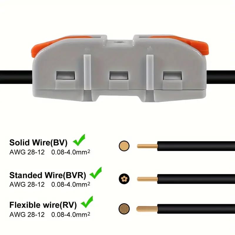 Image of XELYTON Wire Clip Connector, Universal Connection Terminals, Circuit Inline Splices Electric Connectors, Quick Connect & Freely Assemble Electrical Splicing Kit for Compact (1 In 1 Out, 50)