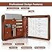 Toplive Zippered 7 Ring Business Checkbook Binder Extra-Large, 2Pack 7-Hole Pouch, 600 Checks Capacity, PU Leather Check Book, Multi-Pocket Design for Office & Business Use, Brown