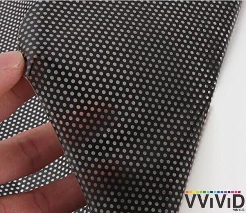 Miniatura 7 de VViViD DECO65 - Rollo de vinilo adhesivo permanente negro perforado de 12 pulgadas x 5 pies para Cricut, Silhouette y Cameo, incluyendo hoja de