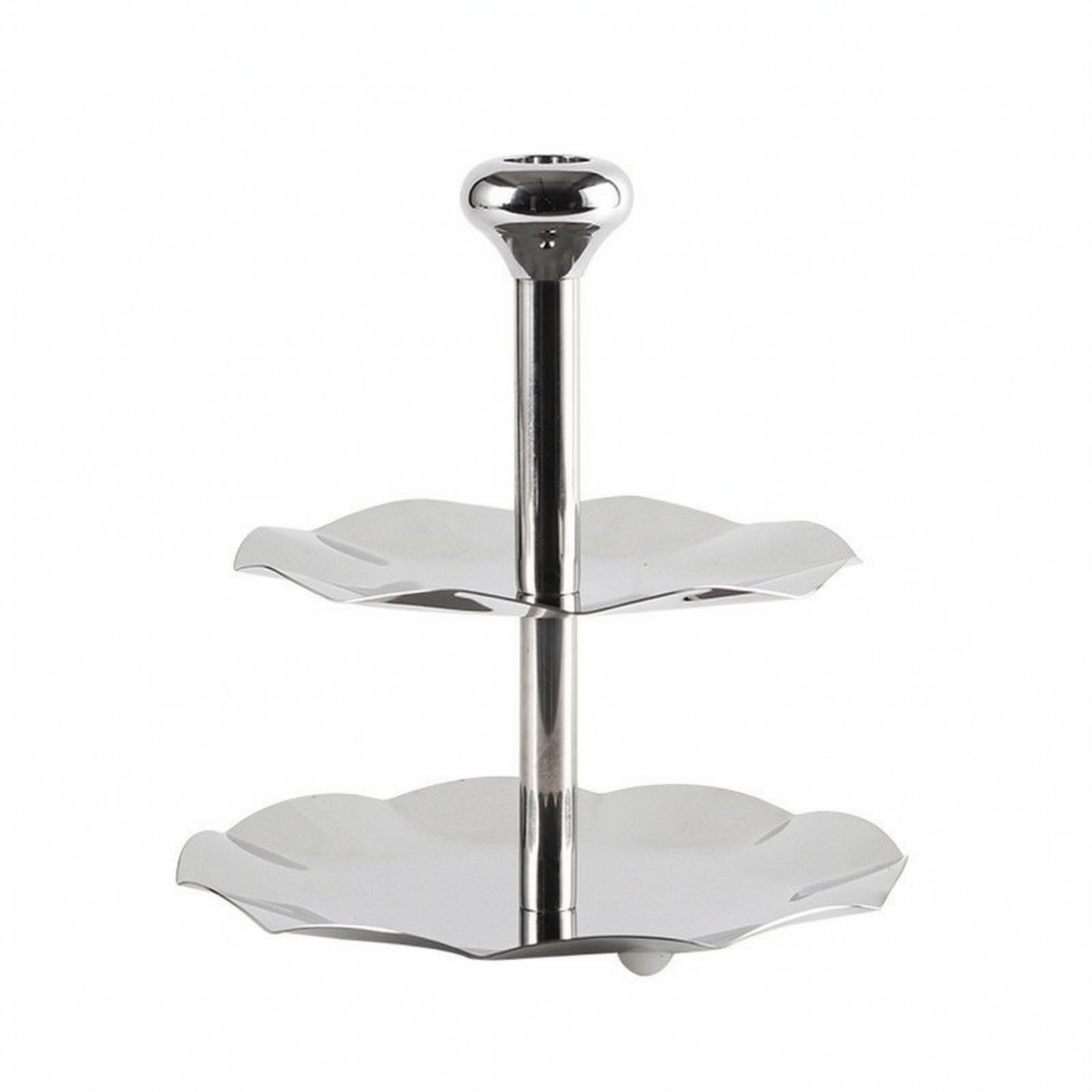 B Baosity Expositor Dos Niveles | Platos con Bor Ondulado, Soporte para Magdalenas, con Asa, Vajilla, Fiestas, Cafeterías, Hoteles, organizadores, Reposteros