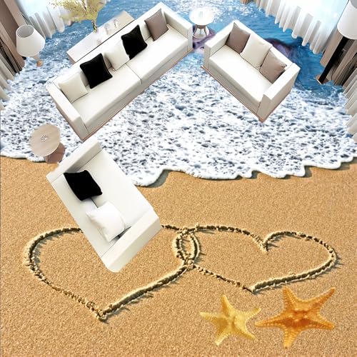 Custom Size 3D Seascape Floor Sticker Ocean Mural - Beach