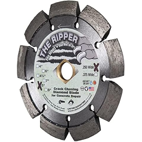 Delta Diamond Ripper Pro Premium 5 Inch X .250 Crack Chaser Diamond Blade, 7/8"-5/8" Arbor, V Shaped for Crack Repair in Concrete, Asphalt (5" X 1/4") Cover