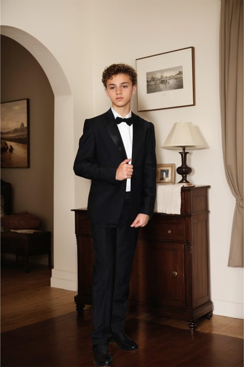 Vestito da cerimonia nuziale per ragazzi ragazzi Comunione vestito battesimo vestito 2 pezzi bambini smoking festa per bambini abiti da ballo nero