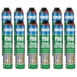 Demsun P90 Thermal & Acoustic Spray Foam – 12 x 850ml Can | Expanding Polyurethane Insulation Foam for Heat & Soundproofing | Easy to Apply, Strong Adhesion for Walls, Roofs, Floors (12)