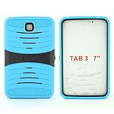 [Rhino] Blue Heavy Duty rugged impact Hybrid Case with Build In Kickstand Protective Case For Samsung Tablet Galaxy Tab 3 7
