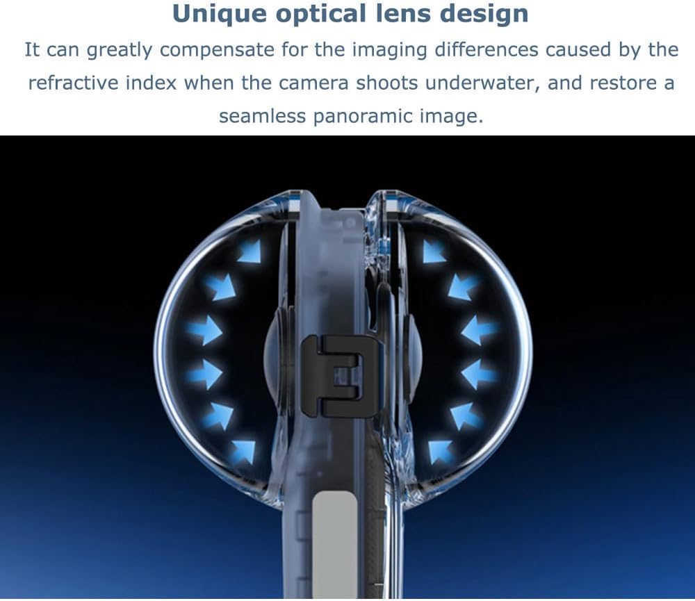 Full-Stealth Dive Case for Insta360 X5 Action Camera – 60m Waterproof Housing for Underwater 360° Shooting – Anti-Fog & Storage Bag Included