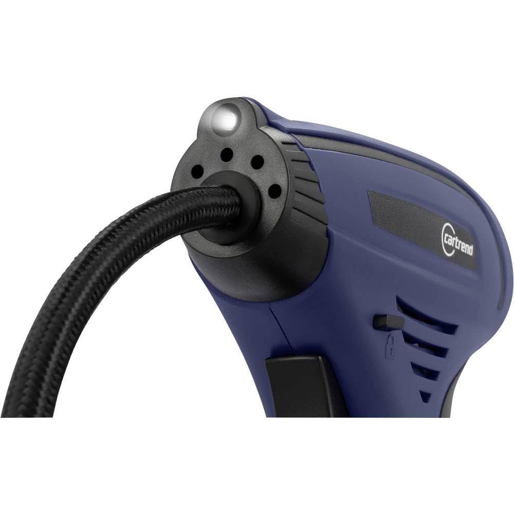 cartrend 10728 LED Handkompressor 12V, beleuchtet,Luftpumpe für Reifen,Bälle,Luftmatratzen,Schwimmhilfen,mit LCD-Display, 25 l/min, 8,3 Bar