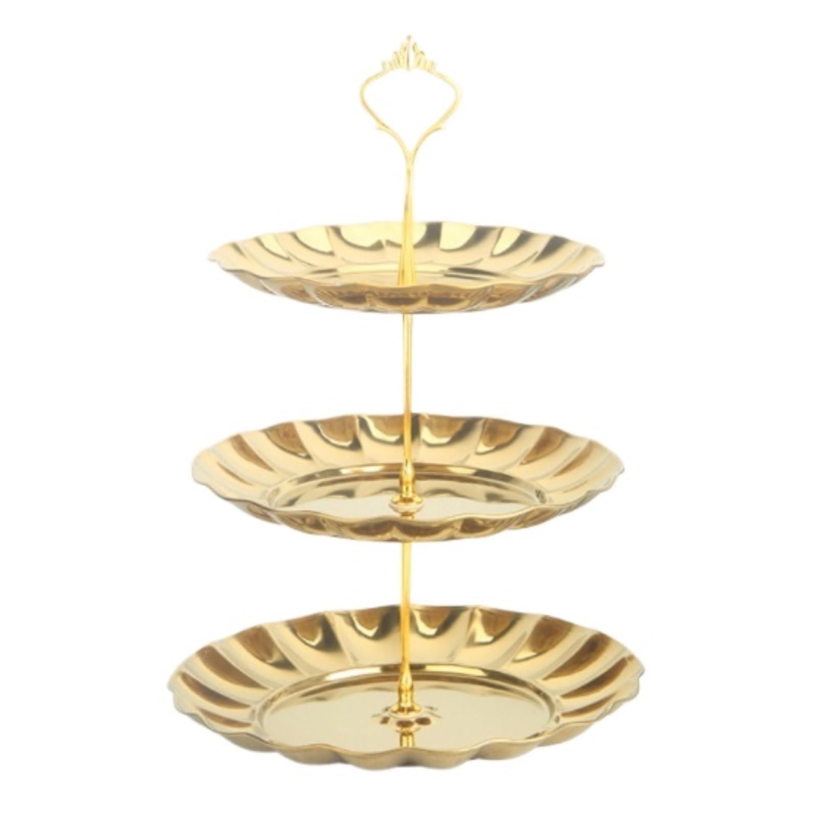Dessert Fruit Display 3 Tier Cake Stand Wedding Dessert Cupcake For Tea Party Wedding Tea Party(Gold)