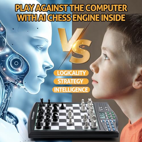 Image of Talking Chess Academy with Voice Teaching System, Electronic Chess Set with Strong Magnetic Pieces, Electronic Chess Board with Rating ELO 2000, Smart Chess Board Great for Brain Training