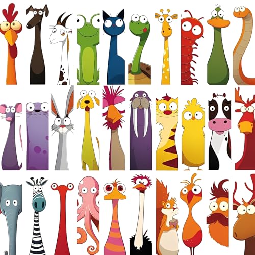 Funny Book Marks for Kids Christmas Bookmarks 30Pack Book Marks for Reading Kids Books Lovers Students Creative Cartoon Page Holders Special Kid Bookmarks for Christmas/Easter/Birthday/School Rewards.