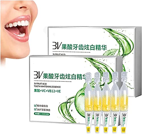 TLOPA - Pasta de dientes en ampolla, suero dental de ampolla TLOPA, pasta de dientes con esencia de ampolla, gel blanqueador de dientes, 3 V, ácido de frutas, esencia desechable, eliminación de sarro