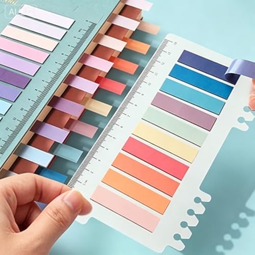 Image of 9Pcs 1800 Sheets Transparent Sticky Note Tabs, Clear Sticky Note Tabs with Book Annotation Tabs Kits, Self-Stick Clear Sticky Notes, Revision Stationary for Tracing, Noting, Review, Sketch Drawings
