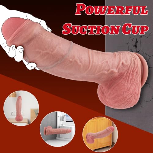14 Inch Realistic Huge Silicone Dildo with Suction Cup and Uncut Glans - Image 5