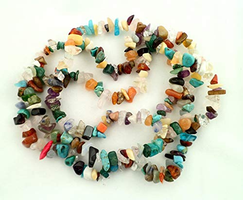 500PCS Natural Chip Stone Beads - Multicolor 3-8mm Irregular Gemstone Healing Crystal Loose Rocks Bead Hole Drilled DIY for Bracelet Necklace Earrings Jewelry Making Crafting - Thumbnail 3
