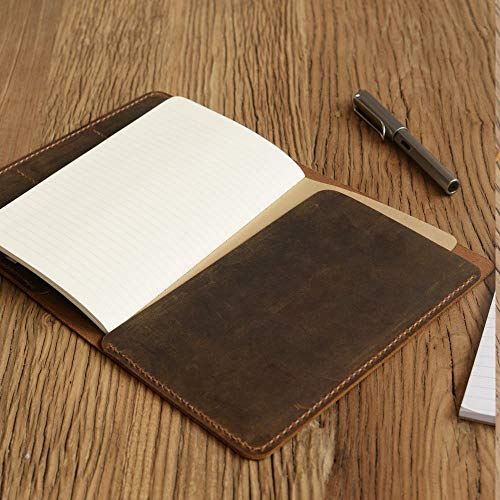 Personalized leather notebook journal refillable 5x8, notebook holder, legal pad cover, A5 Padfolio, 5x8, refillable travel notebook A5 insert, Portfolio - Thumbnail 5