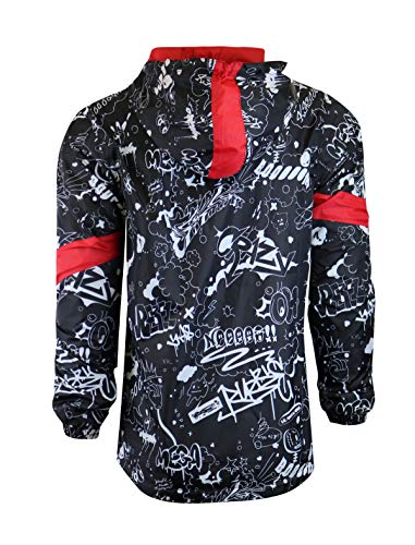 Image of Screenshotbrand Lightweight Hooded Water Resistant Windbreaker - Zip-up Fashion Map Print Rain Jacket