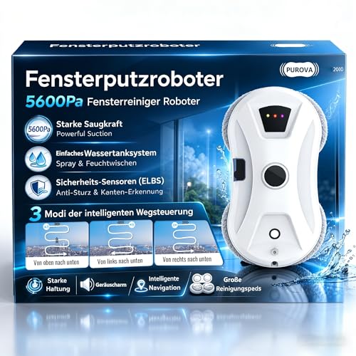 Fensterputzroboter mit Sprühfunktion, 5600 Pa...