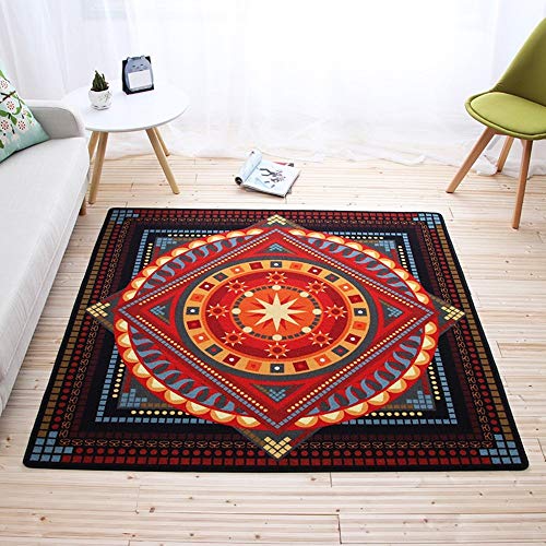 Alfombra de salón geométrica MU Inicio tapete cuadrado y antideslizante para sofá de dormitorio