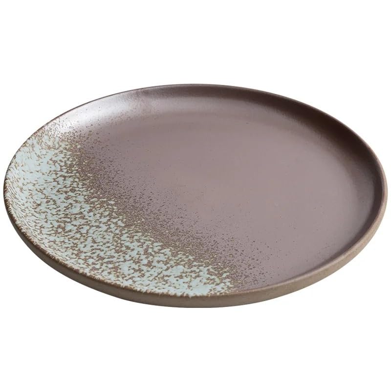 Pratos platear de cerámica Retro Redondo for Comida Occidental, for Hotel, Cocina, Ensalada, Restaurante, vajilla Creativa for el hogar, Cena Mate Vajilla(9.7 Inches)