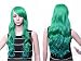 SWACC 22” Long Wave Curly Ombre Multi-color Lolita Cosplay Synthetic Wig Anime Costume hairpiece for Party with Wig Cap (Ombre Green-187)