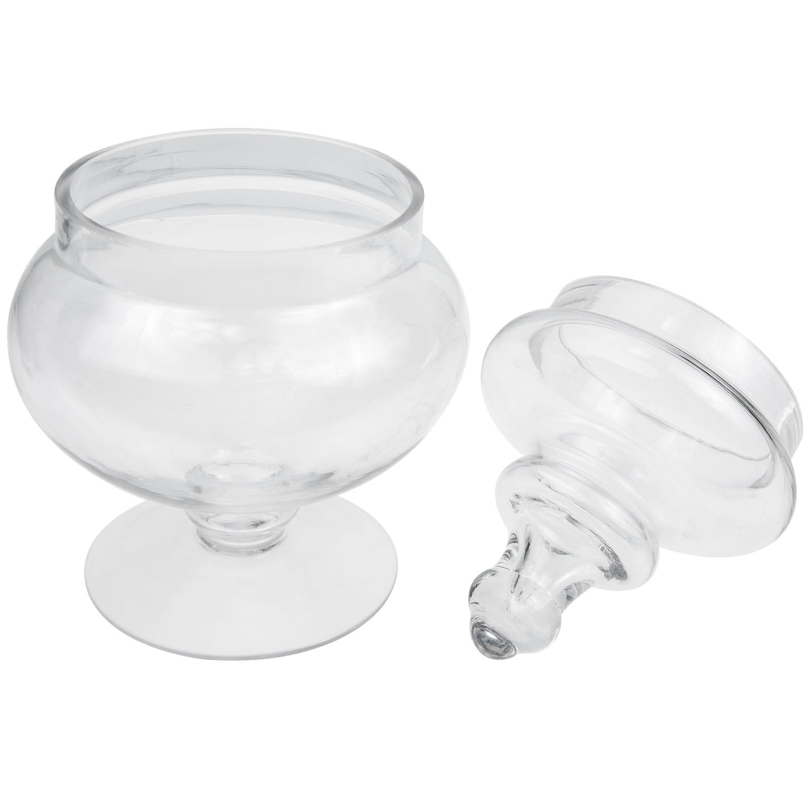 CALLARON Bonbonnière en Verre avec Couvercle, Pot de Rangement pour Bonbons et Épices, Décoration Élégante Cuisine et Restaurants, Forme Élégante et Pratique