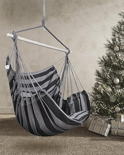 Image of Lulladle Hammock Chair Hanging Rope Swing - Hammock Chair Bedrooms - Swing Chair Indoor - Hanging Chair Outdoor - Max Weight 500 Lbs