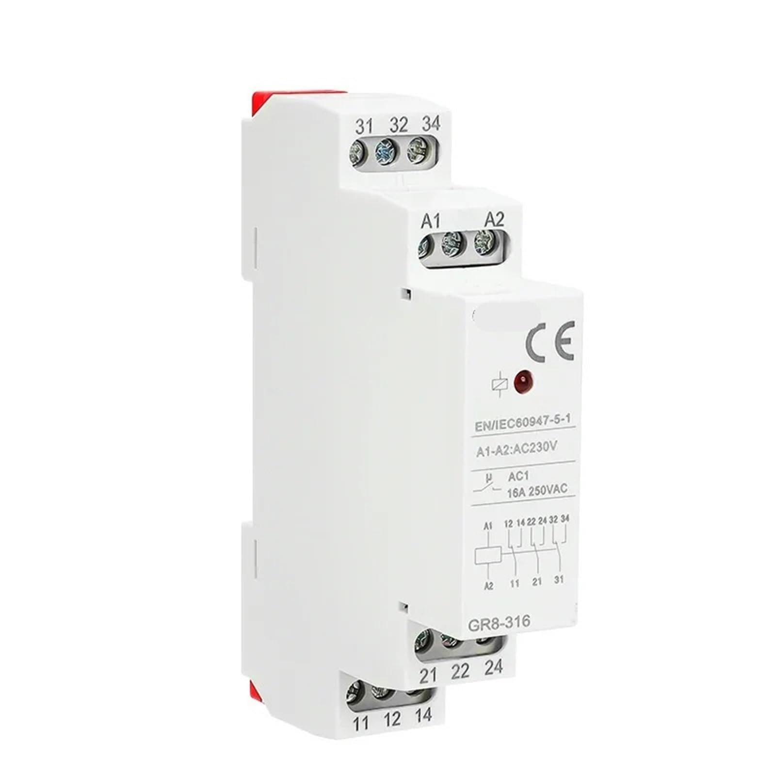 Relé auxiliar intermedio GR8 soluciona sobrecargas con este interruptor electrónico SPDT 16A 3