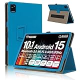 For Qriom QA15-101 ケース カバー【HNWEIWEI 】 11 インチ 360°全面保護 二つ折りスタンド多視角調整 ペンホルダー付き 磁気吸引 全面保護型 擦り傷防止 耐汚れ 持ち運びに便利なハンドストラップがあり 山善(YAMAZEN) QA15 タブレット 用 ケース カバー（ライトブルー）