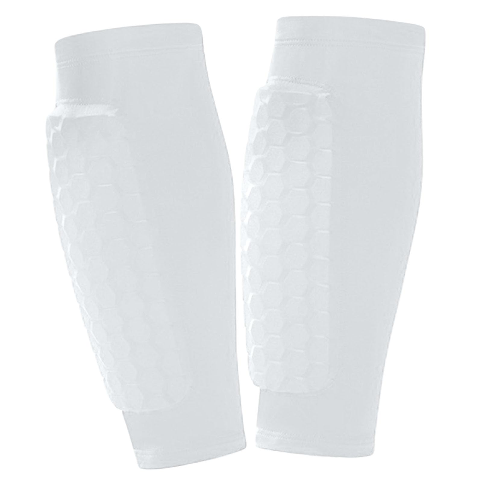 Ski Guard Socks, Ski Shin Guards Gel, Breathable Elastic Gel Guard for Skiing, Legs Protection, Safety Gear for Adults Sports, Ski Guards Shin Pads (White, XS)