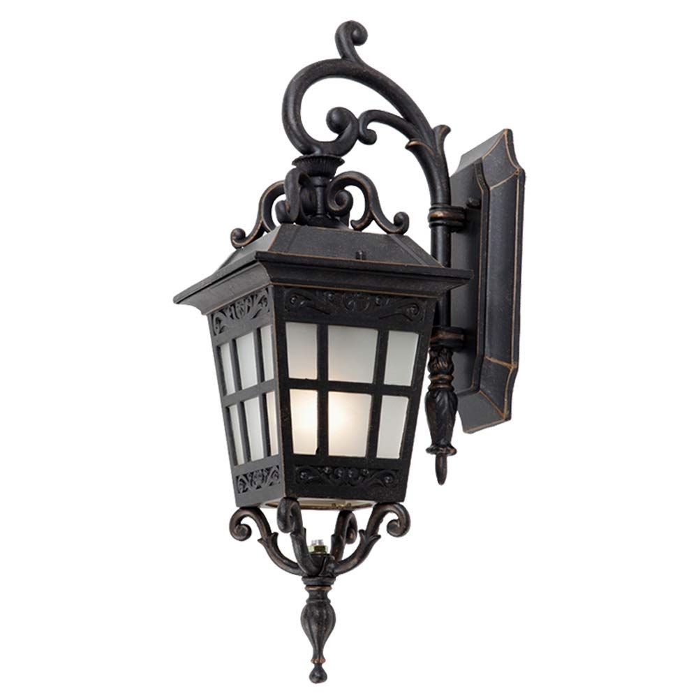Lumière murale extérieur rétro lampe murale décorative en verre dépoli E27