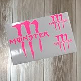 カッティングステッカー Monster 大1枚(190mm×190mm)+小2枚(90mm×90mm)=3枚セット (ピンク)