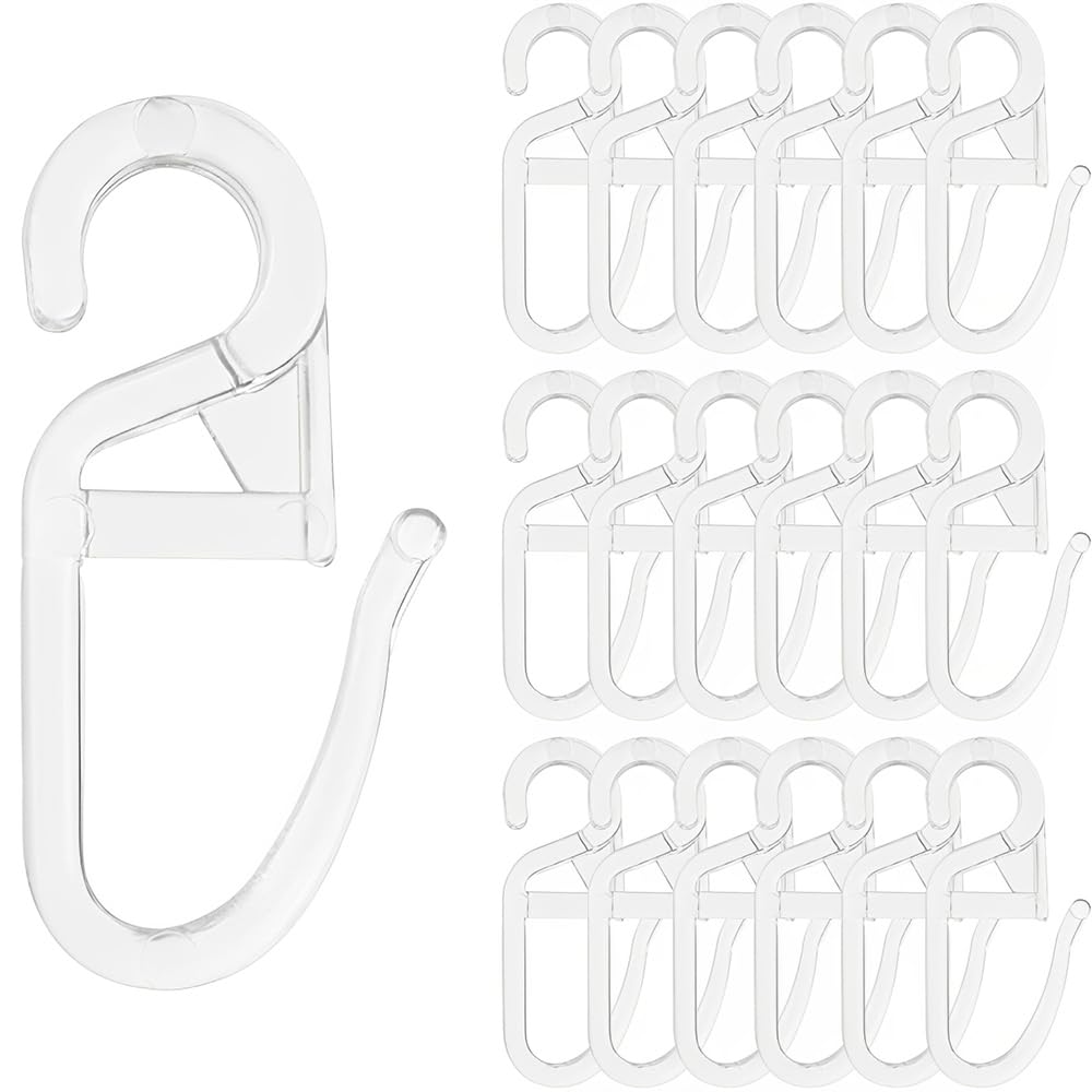 JIADEXIN Gardinenhaken - 150 Stück Universal Überklipshaken, Transparent Faltenlegehaken für Gardinenringe, mit 6mm Öse Vorhanghaken für Vorhangstangen und Gardinenstangen (Transparent)