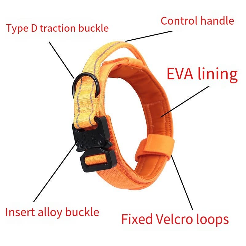 BUYTER Reflective Nylon Tactical Dog Collar Military Adjustable Durable For Large German Shepherd Outdoor Working Training Walking with Leash - Image 3