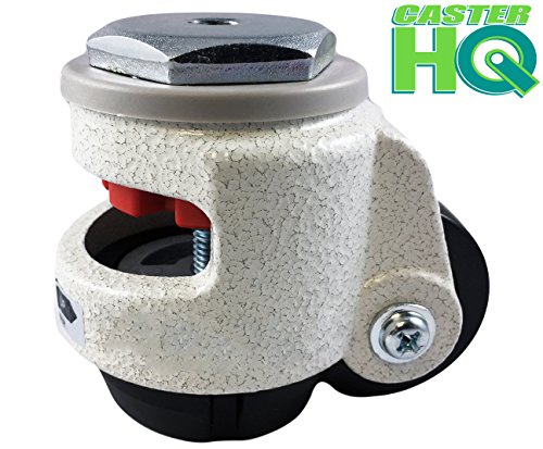 CasterHQ Wheel Master - Retractable Leveling Machine Stem Casters - 4 Pack - 2,400 lbs Per Set - Threaded Stem Version - 12MM Bolts/Hardware Included - Thumbnail 2