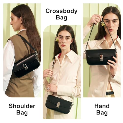 LA FESTIN Shoulder Bag for Women Genuine Leather Handbag Small Crossbody Bag with 2 Removable Strap for Daily Use